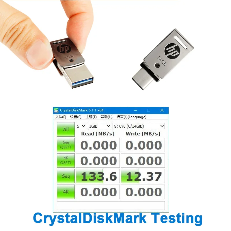Большая Акция! Флешка HP 128 ГБ USB 3 1 металлическая флеш память 64 Гб OTG Type C для
