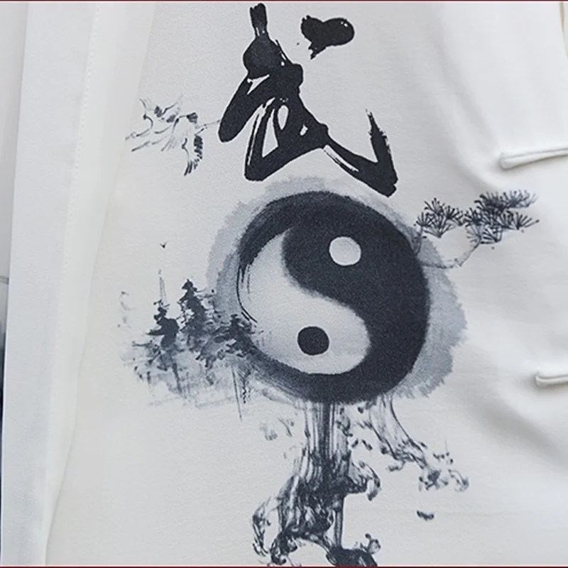 Модная белая униформа Тай Чи для боевых искусств Китайская традиционная