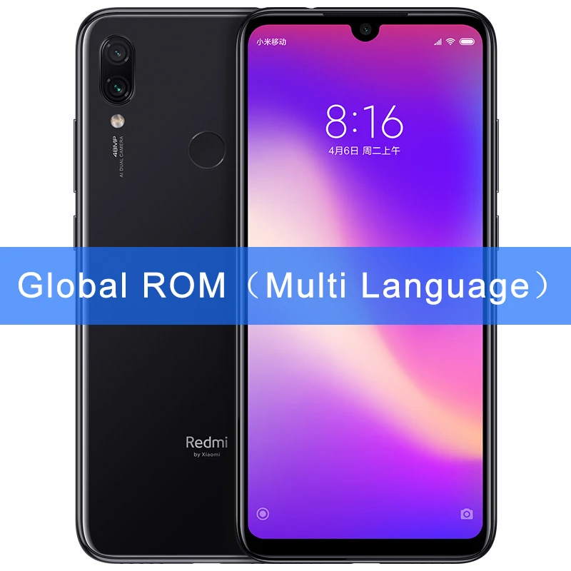 Global ROM Black Xiaomi Redmi Note 7 Pro с глобальной прошивкой, 6 ГБ ОЗУ, 128 Гб ПЗУ, мобильный телефон Snapdragon 675, четыре ядра, 48 Мп+ 5 МП, две камеры, 6,3 дюйма, 4000 мАч - Цвет: Global ROM Black