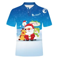 ifpd eu size mens christmas polo t shirts 3d printed lovely santa claus and elk clothing casual cartoon xmas party polo shirts