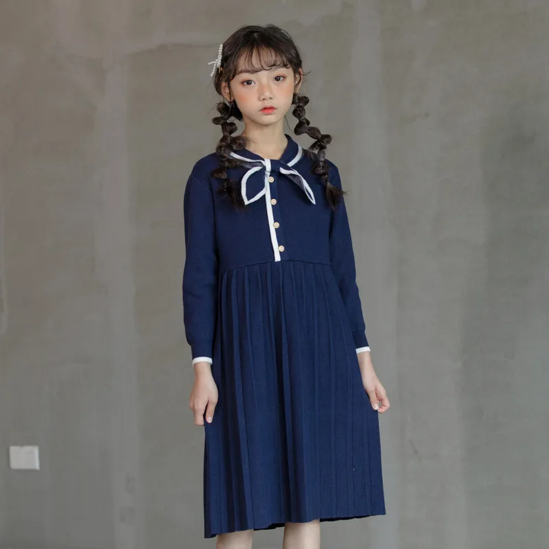 

2020 Winter Autumn Christmas Baby Girls Dress Long Sleeve Sweater Dress for Big Girls Birthday Dress School Girls Clothes CL503