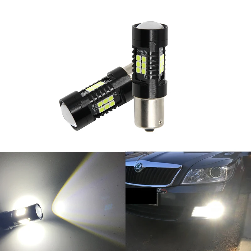 Подходит для Skoda Octavia Superb 2 FL A5 2010-2013 CANbus 1156 P21W BA15S 3030-SMD проектор светодиодный передний дневной ходовой Светильник лампы
