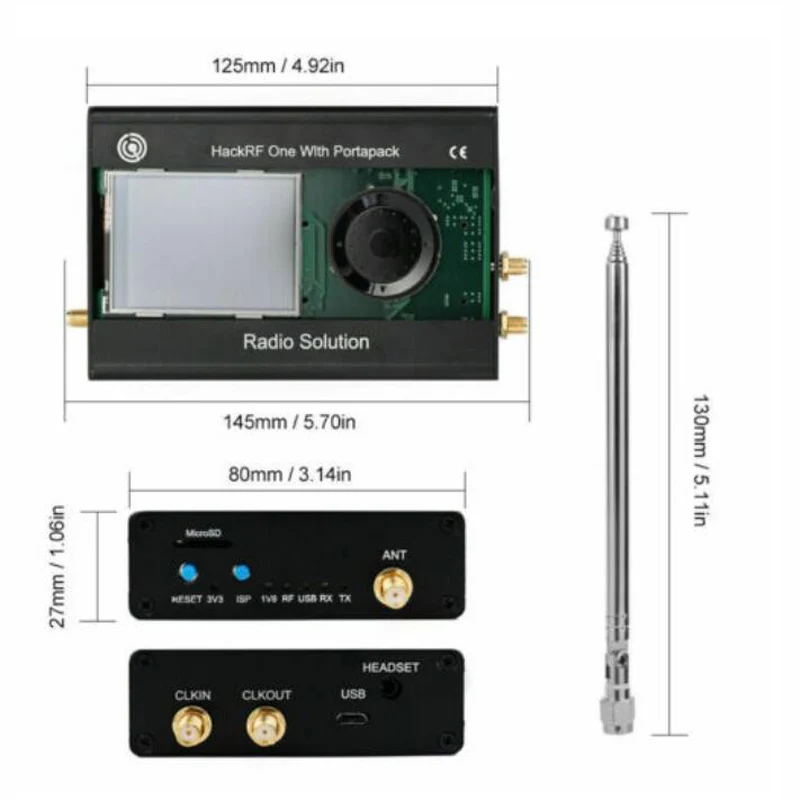 PortaPack + HackRF One SDR металлический чехол TXCO хаос прошивка запрограммирована |