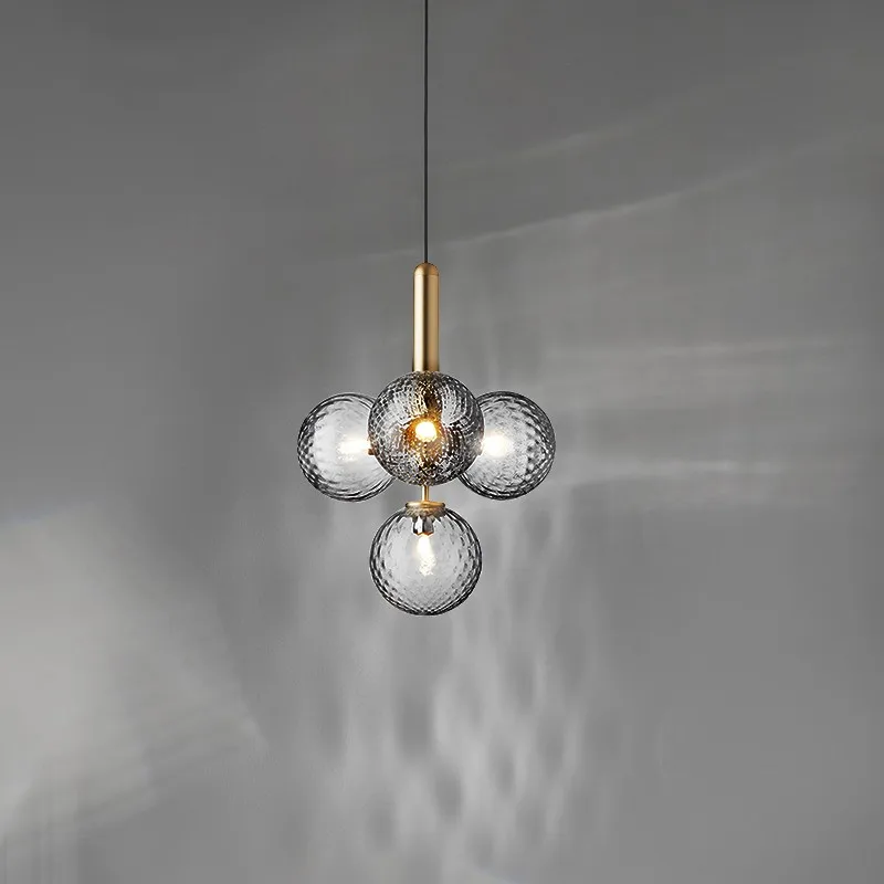 

Modern Simple LED Chandelier Designer Glass Ball Hanging Lights Bedroom Restaurant Indoor Home Pendant Lamp Dining Furniture