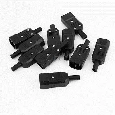 10 PCS IEC320 C14 Male Plug Power Adapter Cable Connector AC 250V 10A | Обустройство дома
