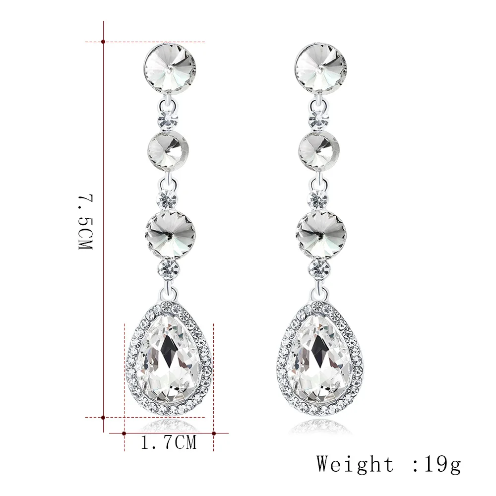 CKW серебро Цвет с украшением в виде кристаллов Свадебные Длинные Позолоченные