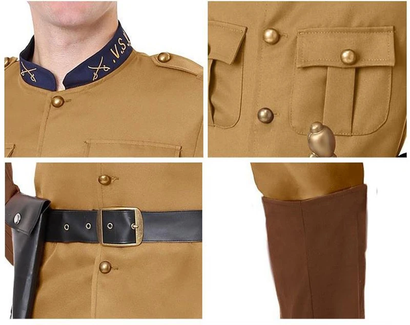 

IREK Halloween Costume Party Adult Children President Teddy Roosevelt Military Officer Cosplay Costume