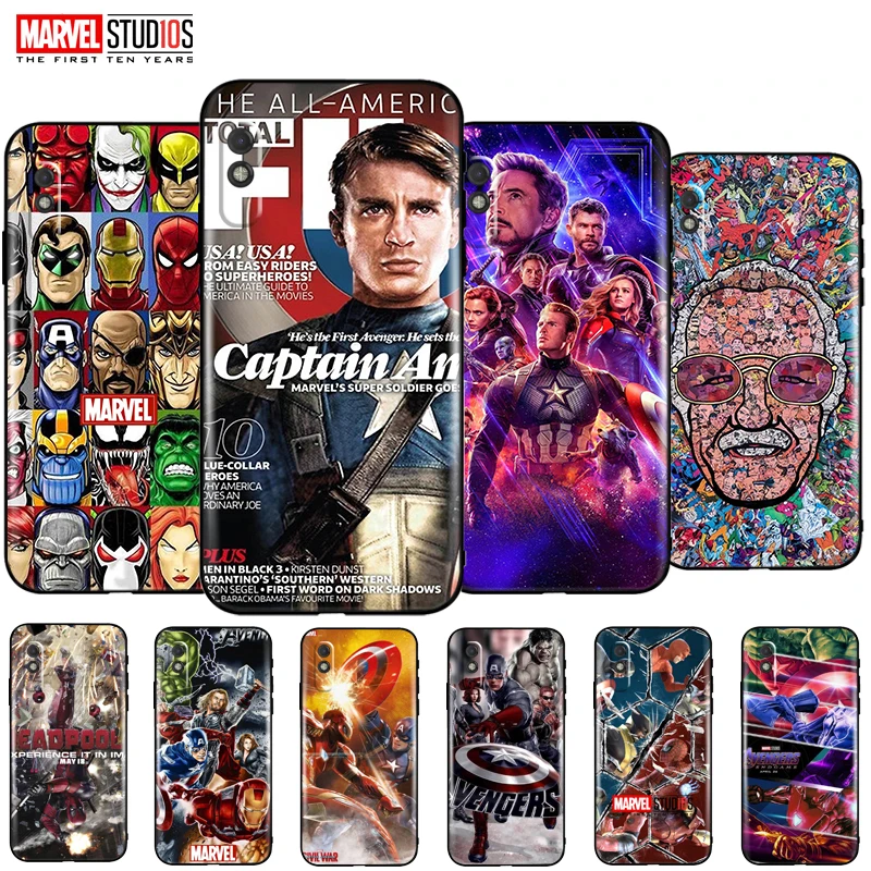 

Marvel Avengers Phone Case For Xiaomi Redmi 9A 9AT 6.53 Inch Soft Funda Cover Iron Man Captain America Spider Man Hulk Deadpool