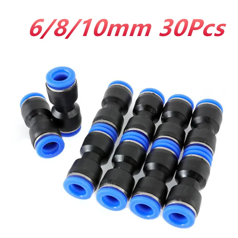 

30 Pcs Air Flow Speed Control Pneumatic Parts Regulating Valve Trachea Throttle Pneumatic Switch Valve 6/8/10mm Pipe Connector