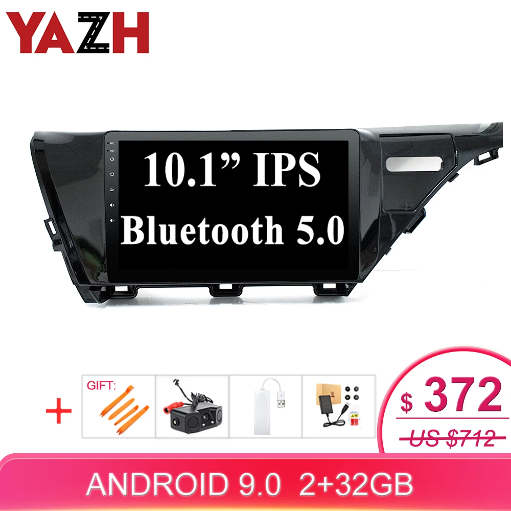 Автомобильный мультимедийный плеер YAZH Android 9 0 Pie Восьмиядерный 2.5D IPS для Toyota Camry 2018