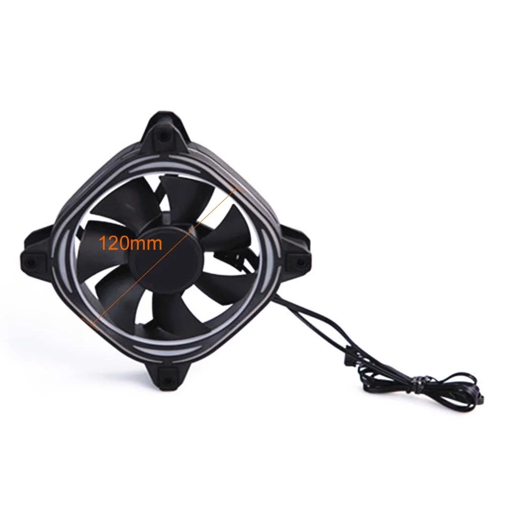 Бесшумный 6 контактный вентилятор с 7 лопастями RGB 120 мм Светодиодная подсветка