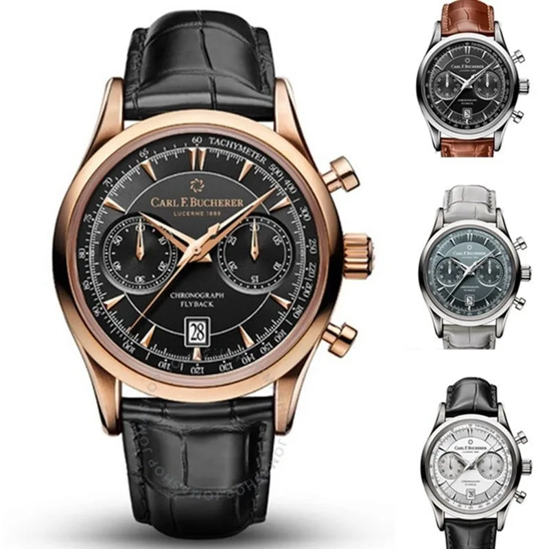 

Chronograph Watches Men WristWatch Business The Best Gift CARL F. Bucherer Watch Replica Male Clock Timepiece For Men
