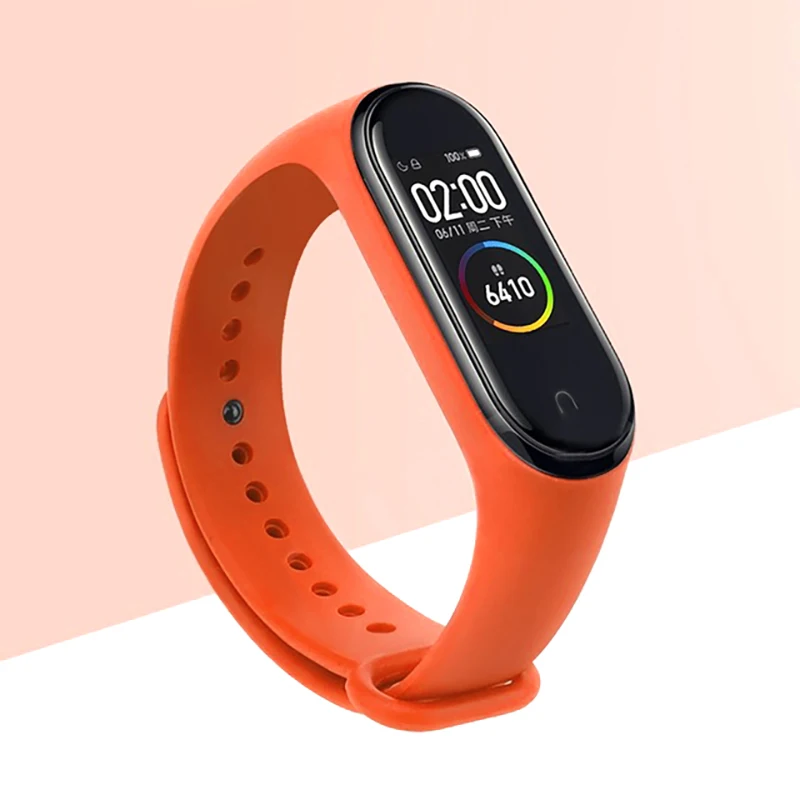 orange Топ mi Band 3/4 ремешок силиконовый ремешок браслет аксессуары для Xiaomi mi Band 3/4 Smart - Цвет: orange