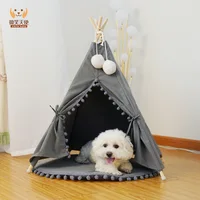 Angel pet dog tent Kennel cat dog beds and houses with fur ball Cat Teddy Bichon Schnauzer mats Washable pet dog accessories
