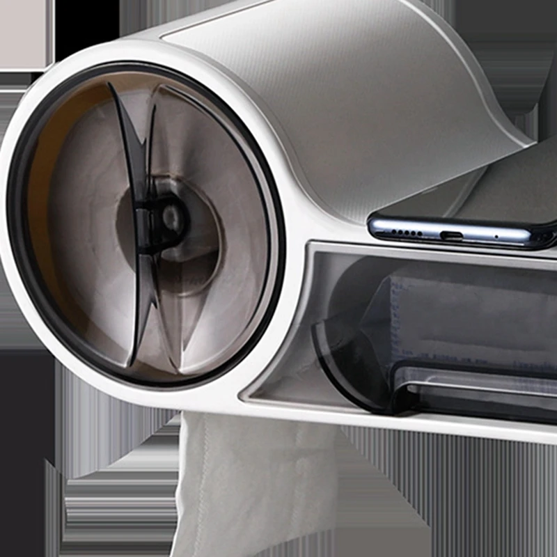 

Bathroom Toilet Paper Holder Paper Tissue Box Plastic Toilet Dispenser Wall Mounted Roll Paper Storage Box Free Punching