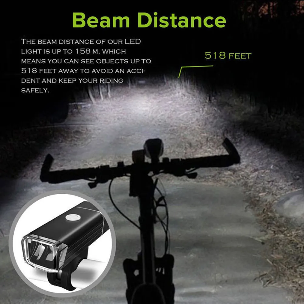 

Bike Bicycle Lights USB LED Rechargeable Set Mountain Cycle Front Back Headlight Rear Taillight Cycling Light Bike Accessories