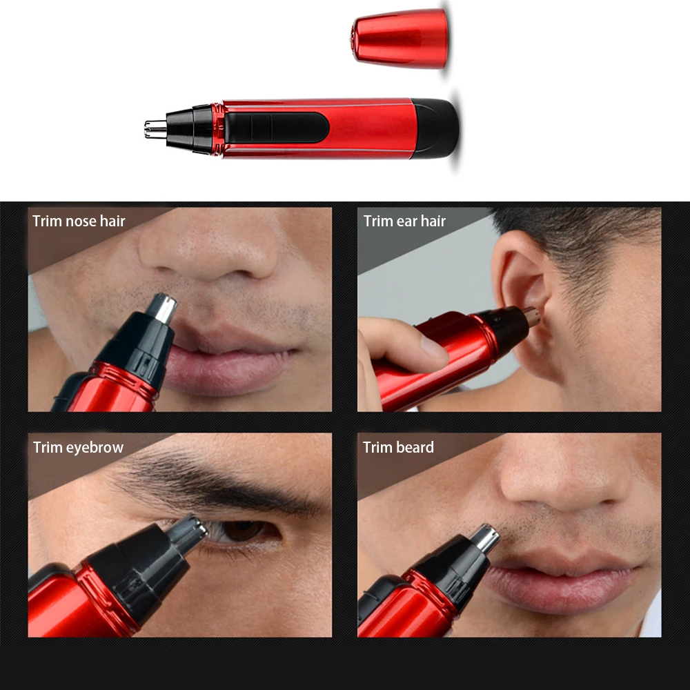 

Portable Electric Nose Hair Trimmer for Men Shaving Ears Beards Nose Hair Apparatus for Men Trimmer Red