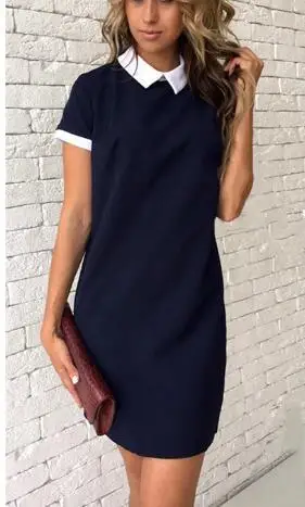 

Ladies Fashion Mini Dress Woman Casual Solid Color Short Sleeve Dress Female High Quality Slim Dress For Women