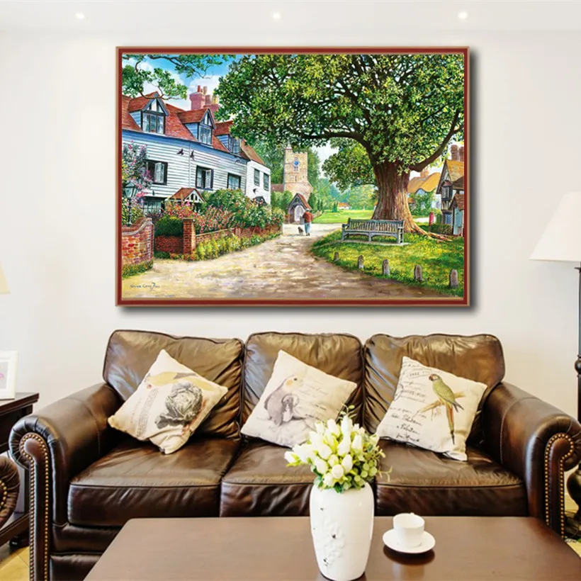 Полная алмазная живопись 5D сделай сам вышивка дом серия узоров крестиком круглая