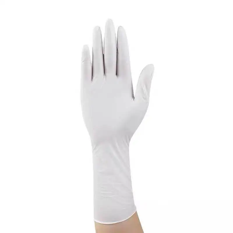

50pcs Disposable Gloves White Nitrile Rubber Latex Gloves Food Laboratory Cleaning Plastic 12 Inch Long Thick Durable Gloves