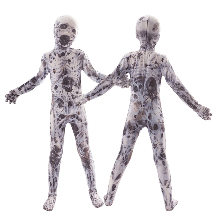 Ужасов мутант сухой тело привидение паук Детский костюм на Хэллоуин страшный