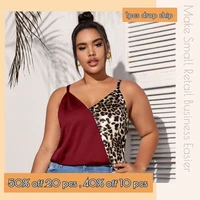 plus size leopard camis top women chiffon vest wholesale shirt ct 301