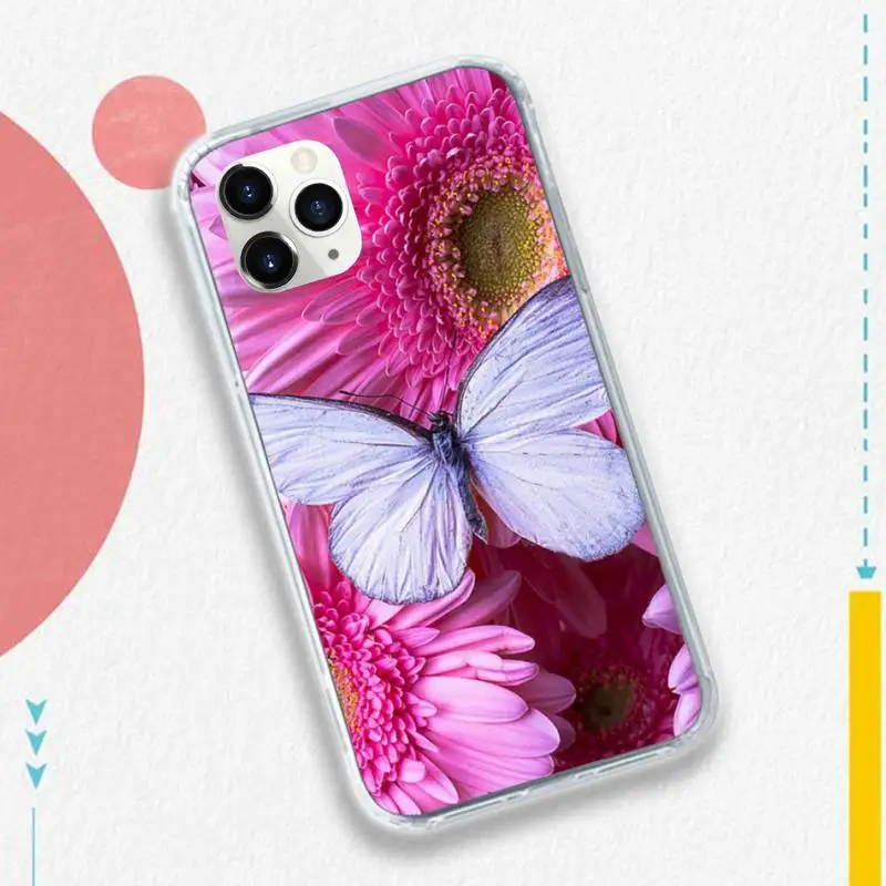 

Flowers and butterflies art high quality Phone Case for iPhone 11 12 pro XS MAX 8 7 6 6S Plus X 5S SE 2020 XR