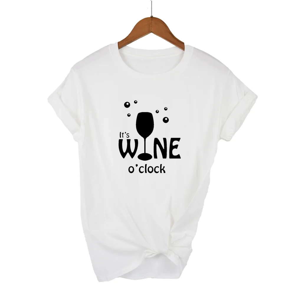 Женские топы с надписью It's WINE женская футболка Повседневная хлопковая