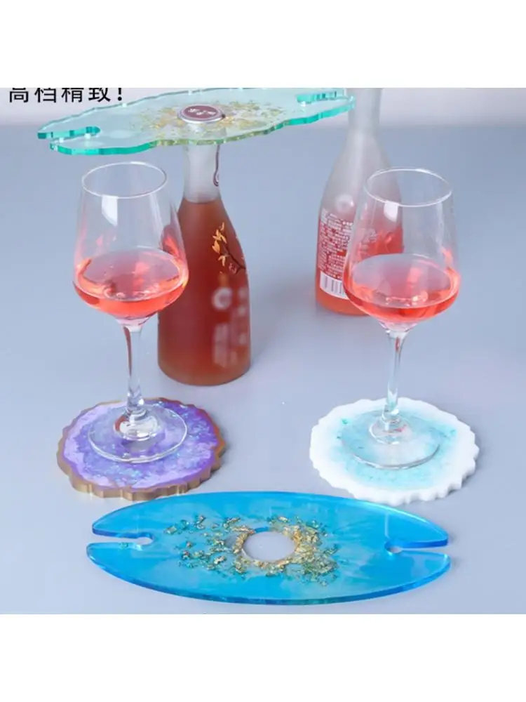 

3Pcs/Set DIY Crystal Epoxy Resin Mold Wine Rack Coaster Casting Silicone Mould