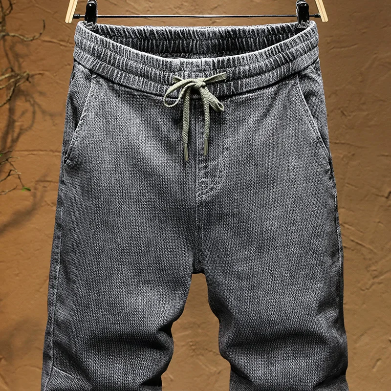 KSTUN/мужские джинсы в японском стиле серые Стрейчевые повседневные джинсовые