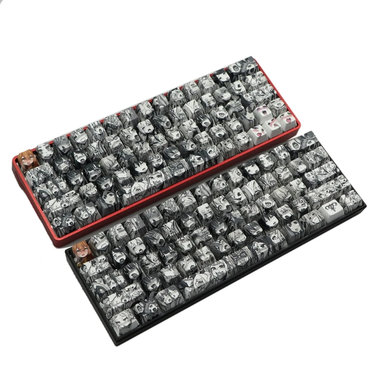 

PBT 71 Keycap Ahegao, сублимационный OEM-профиль, японский аниме Keycap для Cherry Gateron переключатель Kailh GK61 GK64