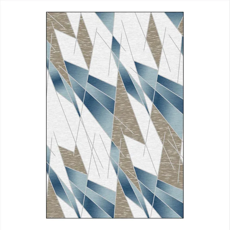 Воздушный поцелуй в скандинавском стиле толстый ковер с рисунком синей линии