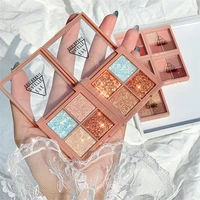 4 color eyeshadow palette pearlescent matte earth transparent grid eyeshadow 4 color square charming makeup cosmetics