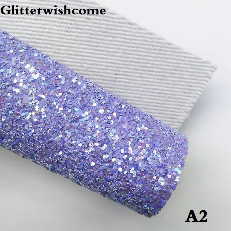 Glitterwishcome 21X29 см A4 размер искусственная кожа ткань, блестящая ткань, Vinil Para Lazos плотная блестящая ткань для бантов, GM034A - Цвет: A2