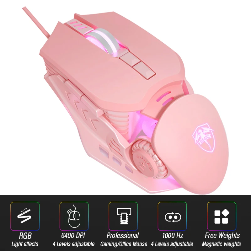 

Мышь Компьютерная Проводная игровая, 6400 DPI, USB, с кабелем