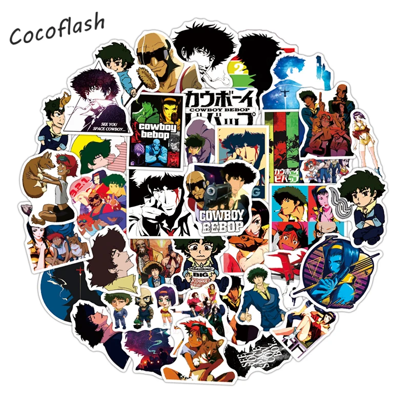 10/50Pcs/pack Cowboy Bebop Cartoon Anime Stickers For Diy Luggage Decal Furniture Laptop Kids Case Skateboard Helmet Guitar