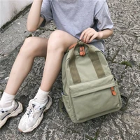 2020 female ring buckle travel backpack waterproof nylon women backpack schoolbag for teenage girls solid color bookbag