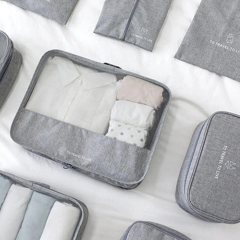 7Pcs/set Travel Luggage Organizer Clothes Storage Bags High Quality Cosmetic Toiletrie Bag Suitcase Packing Travel Accessories