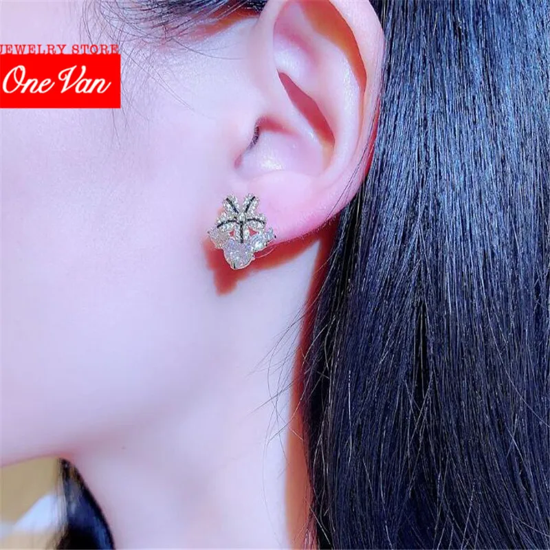 

New fashion S925 silver needle Flower Earrings twinkle Bling flower Women earrings Cubic zirconia female 2020