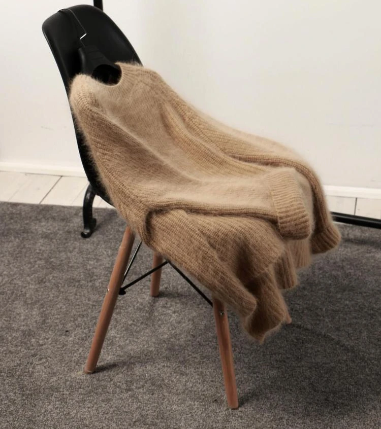 Женский кашемировый свитер теплый Повседневный пуловер желтого цвета с длинным