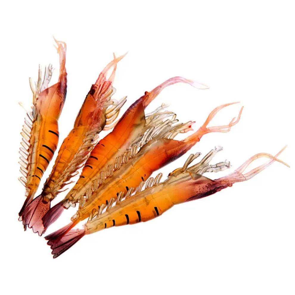 Мягкая рыболовная приманка в виде креветки 10 шт./лот 8 см искусственная