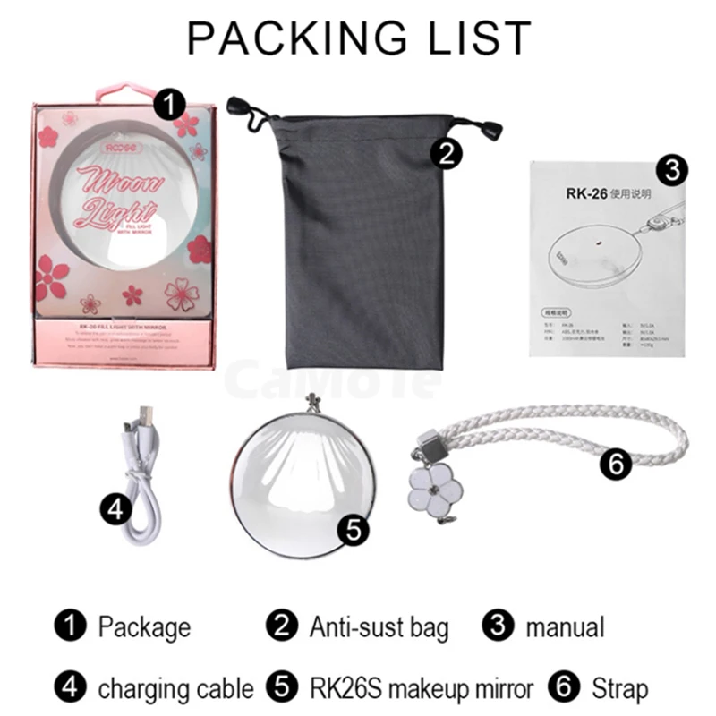 Новый модный портативный светодиодный светильник для селфи 3 уровня лампа