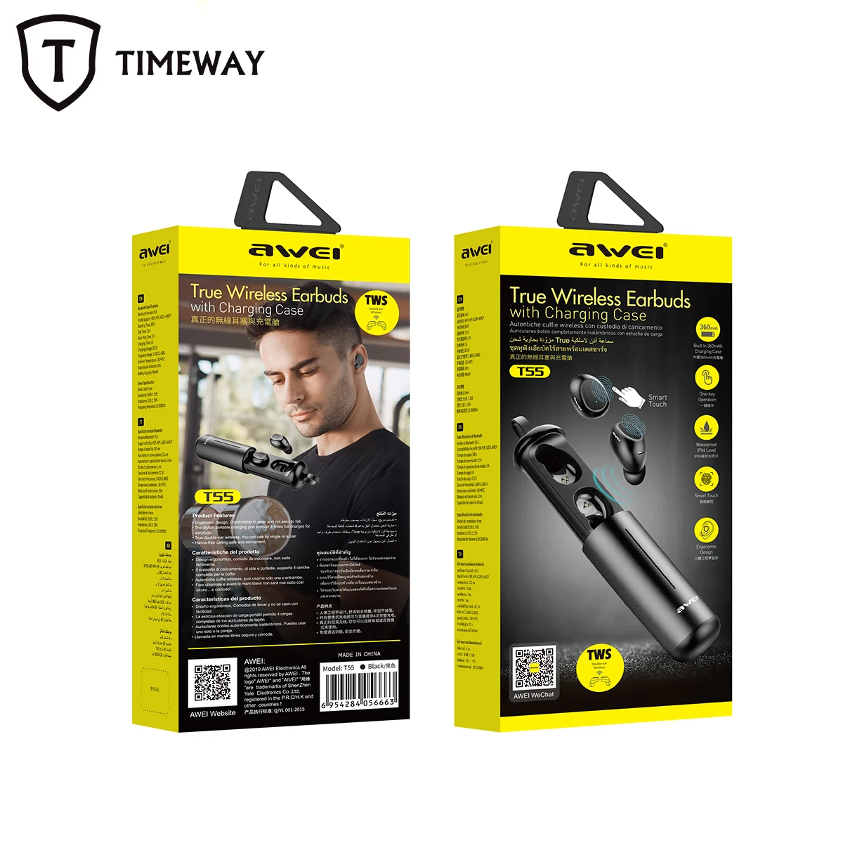 Наушники AWEI T55 Bluetooth 5 0 качественные Hi Fi наушники с микрофоном сенсорная