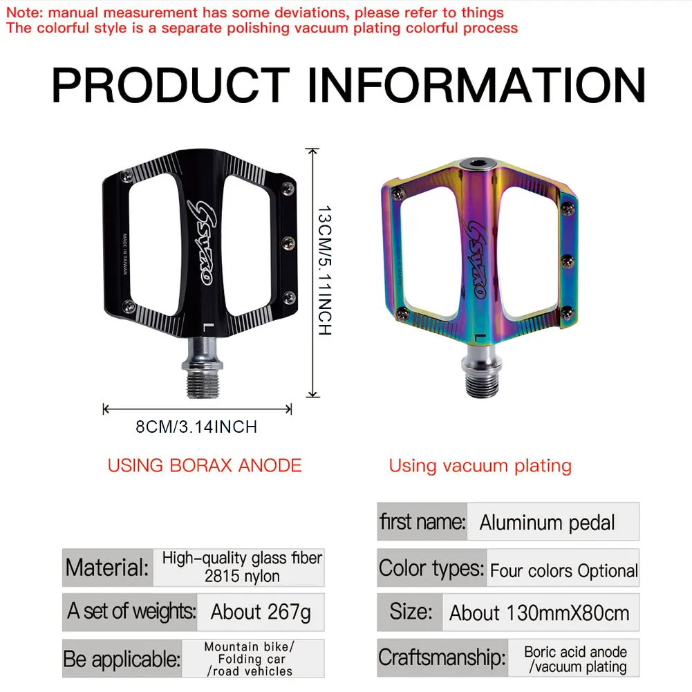 

Mountain Bicycle Pedals MTB Platform Aluminum Road Bike Pedals Bearing Anti-Silp Bike Pedals Bicycle Parts