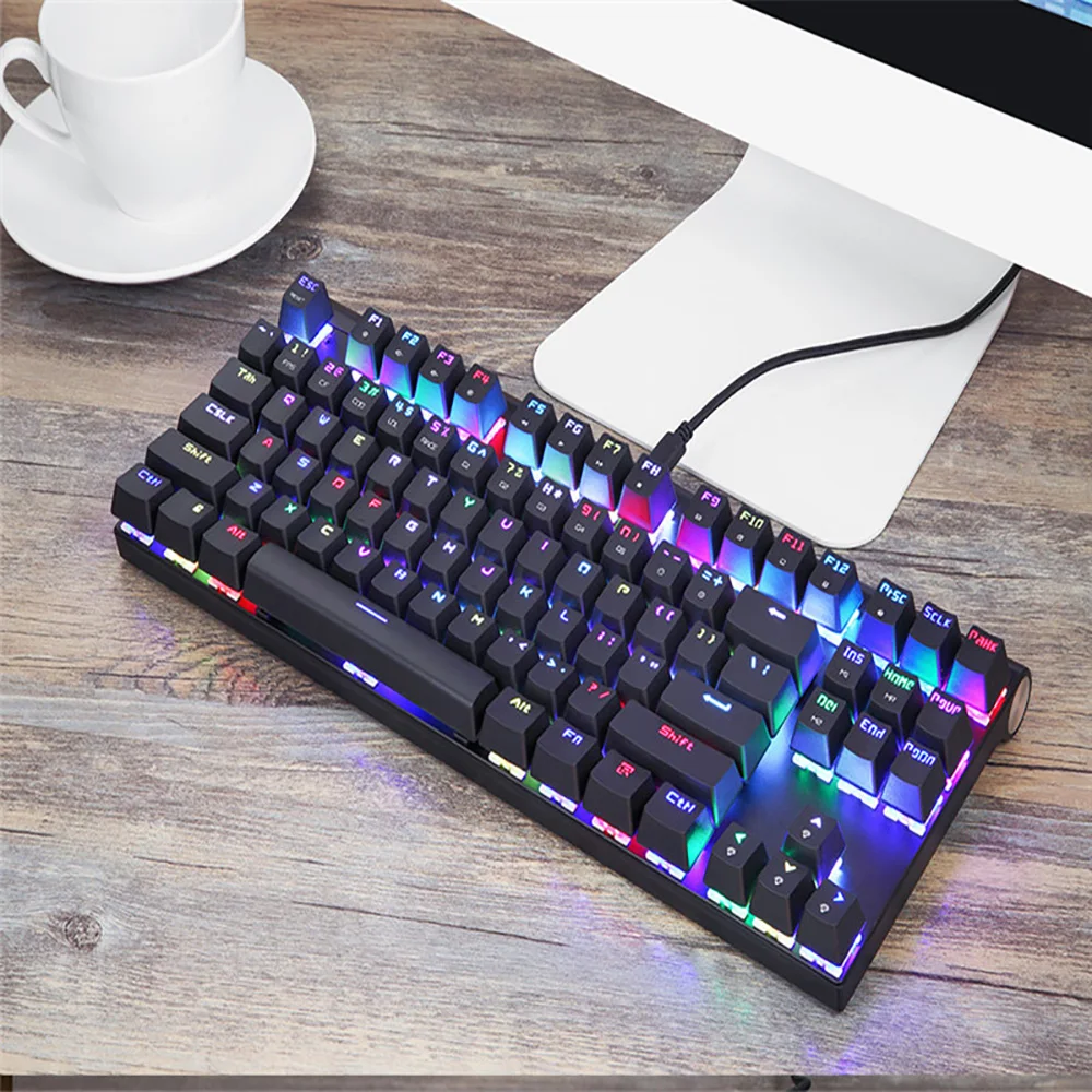 motospeed ck101 mechanical gaming keyboard 87 key usb wired rgb led backlit keyboard blue red switch for desktop computer gamer free global shipping