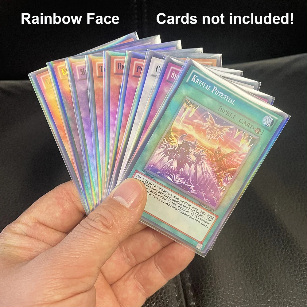 200pcs/lot Rainbow Foil YGO Transparent Laser Clear Sleeves Korea Idol Photo Holographic Protector Trading Cards Shield Cover | Спорт и