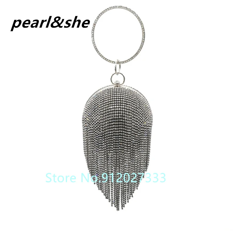 

Gold Round Ball Evening Bags For Women 2021 Fashion Mini Tassels Clutch Bag Ladies Messenger Bag Chain Handbag