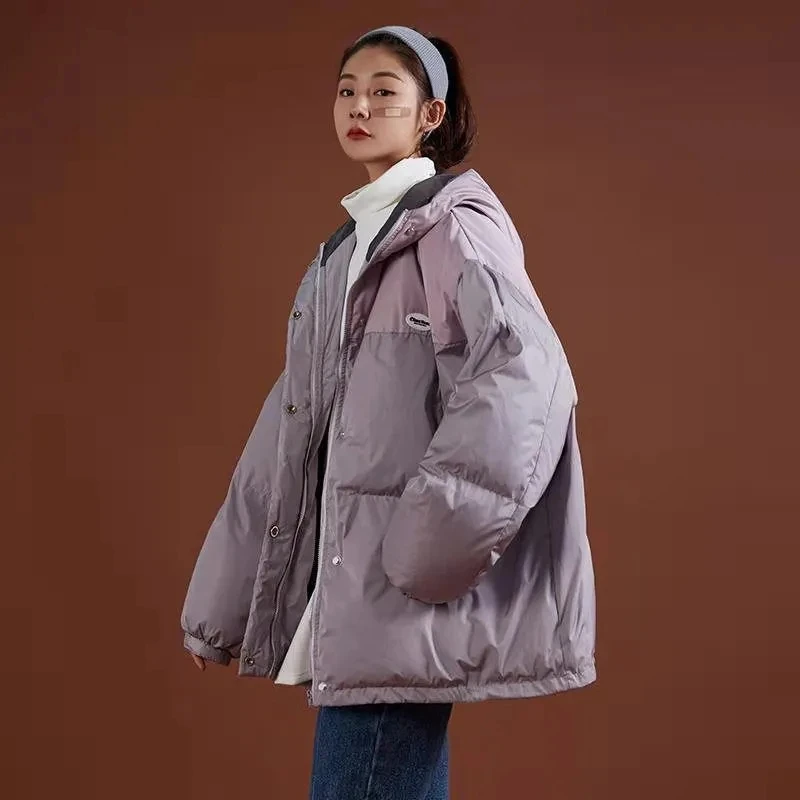 

Women's Coat Pie Overcomes The 2021 New Cotton-Padded Coats Female Student Zipper Loose Winter Jacket Padded Hooded Outerwear