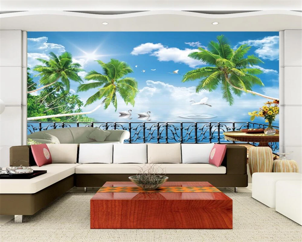 Большие пользовательские обои beibehang красивая мечта вид на море кокосовые деревья