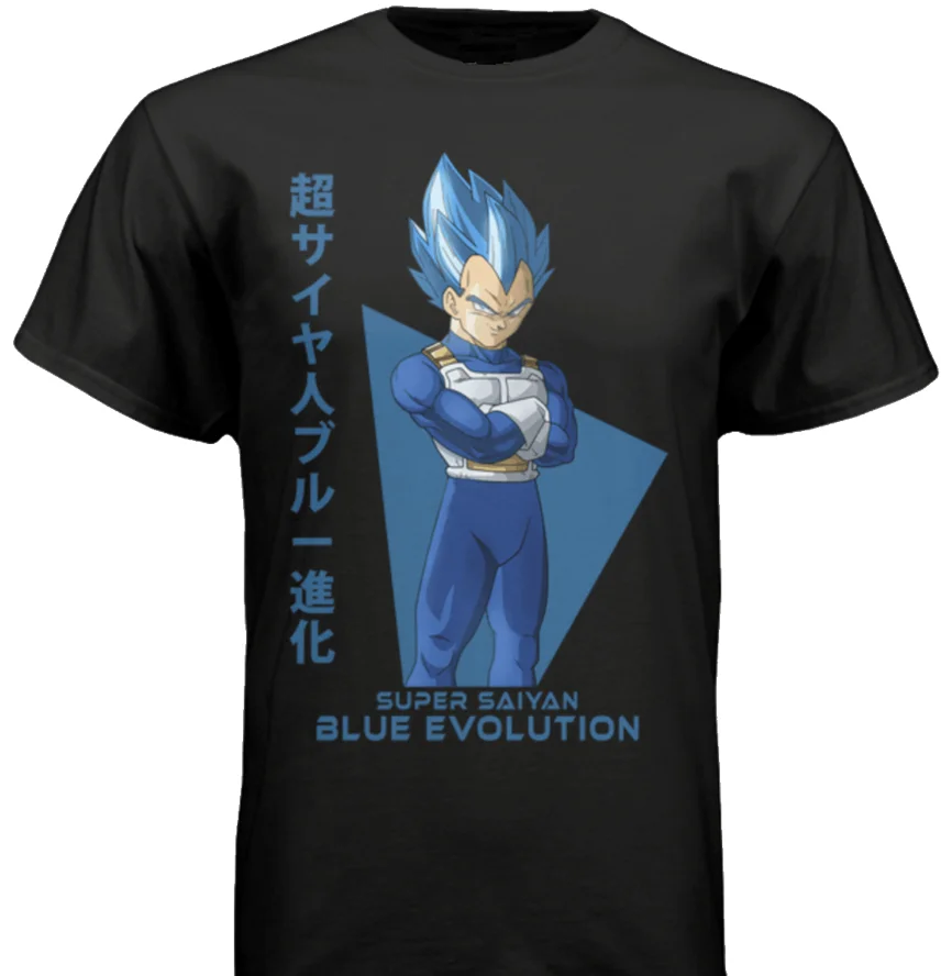 Dragon Ball Super Vegeta Saiyan Blue Evolution Black T-Shirt Short Men'S Unisex Men Women Tee Shirt | Мужская одежда
